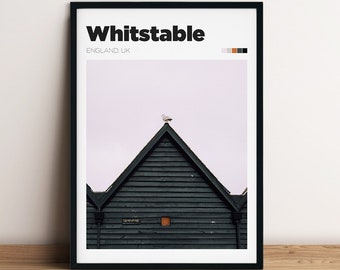 Whitstable Travel Poster - Colour/B&W England Photography - Whitstable Travel Print - Whitstable Photo Poster - Custom Travel Photo Print