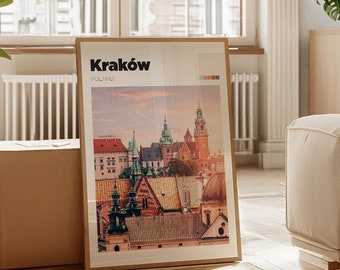 Kraków Travel Poster - Colour/B&W Travel Photography - Krakow City Print - Traveller Gift Idea - Poland Travel Print - Krakow Art Print