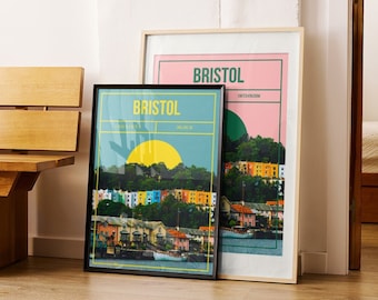Bristol Travel Art Print – Customizable Cityscape Poster - Unique Bristol Gift