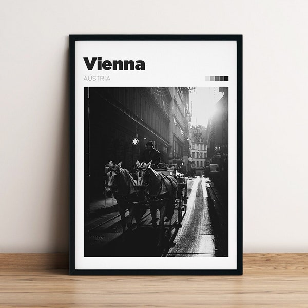 Vienna Travel Poster - Colour/B&W Vienna Photography - Austria Wall Art - Vienna City Print - Traveller Gift Idea - Custom Wien Travel Print