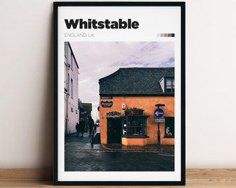 Whitstable Travel Poster - Colour/B&W Whitstable Photography - Whitstable Travel Print- Gift for Whitstable England - Custom Traveller Gift