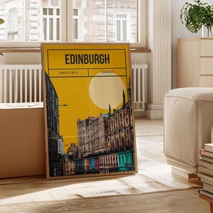 Edinburgh Art Print - Edinburgh Travel Poster - Photography Illustration City Print - Scotland Wall Art - Customisable Edinburgh Wall Print