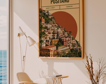 Positano Italy Art Print - Customizable Travel Memory Poster