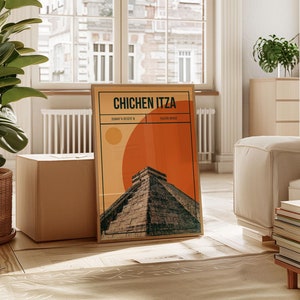 Chichen Itza Art Print - Chichen Itza Travel Poster - Photography Illustration City Print - Mexico Wall Art - Customisable Trip Memory Art