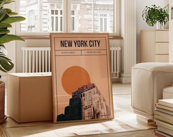 New York City Art Print – Vintage New Yorker Building Poster - Adventure Memory Gift