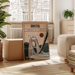Bristol Art Print - Bristol Travel Poster - Photography Illustration City Print - Clifton Bridge Wall Art - Customisable England Memory Art