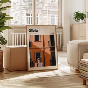 Olbia Sardinia Travel Poster - Colour/B&W Italy Travel Photography Wall Art - Olbia Sardinia City Print - Customisable Road Trip Memory Art