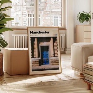 Manchester Travel Print - Urban Photography Poster - Colour/B&W Manchester City Print - Custom England Travel Poster - Photo Poster Art Gift