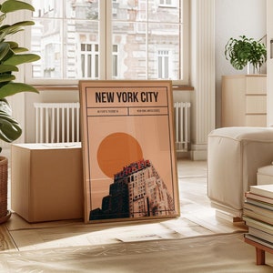 New York City New Yorker Building Art Print - Unique New York City Poster - New Yorker Gift Idea - US City Print - NYC Travel Wall Art