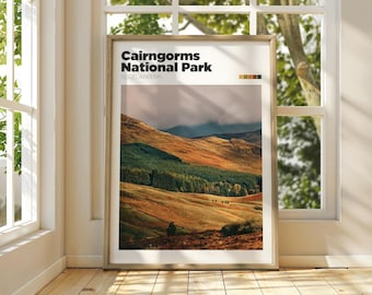 Cairngorms National Park Travel Poster - Cairngorms Photography - Scotland Travel Print - Home Décor - Customisable Trip Memory Wall Art