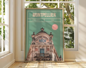Montpellier France Art Print – Travel Poster, Custom Road Trip Souvenir - Travel Lover Gift