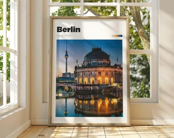 Pôster de viagens de Berlim - Impressão artística fotográfica de Berliner Fernsehturm - Presente Wanderlust
