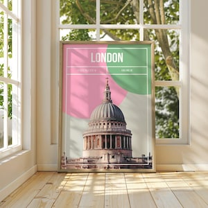 London St Paul&#39;s Cathedral Print - London Travel Poster - London City Print - England Travel Print - Unique London Art Print - London Gift
