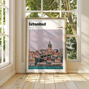 Istanbul Travel Poster - Galata Tower Travel Print - Turkey City Print - İstanbul Photo Poster - Traveller Gift Idea - Istanbul Wall Print
