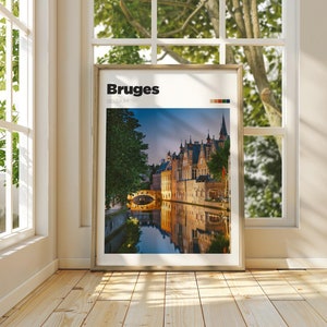 Bruges Travel Poster - Colour/B&W Travel Photography - Belgium Wall Art - Bruges City Print - Bruges Travel Print - Customisable Art Print
