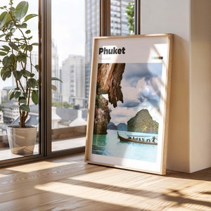 Phuket Travel Print - Colour/B&W Travel Photography - Thailand City Travel Poster - Traveller Gift Idea - Customisable Road Trip Wall Art