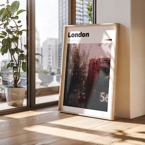 London Travel Poster - Colour/B&W England Travel Photography - London City Novelty Print - Traveller Gift Idea - Custom London Memory Art