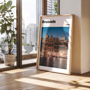 Brussels Travel Poster - Colour/B&W Travel Photography - Belgium City Print - Brussels Home Décor - Brussels Travel Print - Bespoke Gift