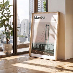 Istanbul Travel Poster - Colour/B&W Bosphorus Travel Photography Wall Art - Turkey Gift Idea - Istanbul Photo Poster - Istanbul Travel Print