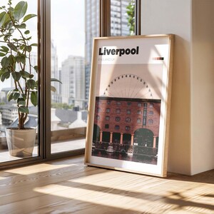Póster de viaje de Liverpool Albert Dock - Fotografía de viaje a Inglaterra - Impresión de viaje a Liverpool en color y blanco y negro - Idea de regalo conmemorativa personalizada