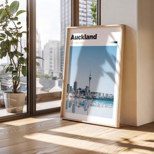 Impression de voyage d&#39;Auckland - Poster de voyage photographie Nouvelle-Zélande - Impression de la ville d&#39;Auckland en couleur ou noir et blanc - Art de voyage personnalisable