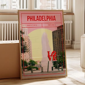 Philadelphia Art Print - Philadelphia Travel Poster - Philadelphia City Print - Pennsylvania Wall Art - Philadelphia Love Sign Travel Print