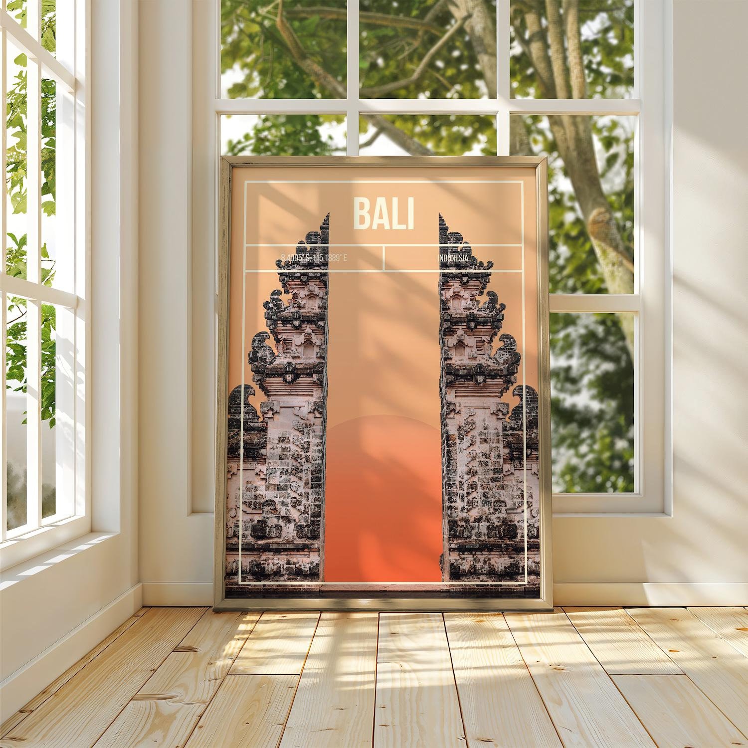 Bali Art Print - Pura Lempuyang Temple Travel Poster - Bali Travel Print - Indonesia  Photo Wall Art - Personalisable Trip Memory Art Print