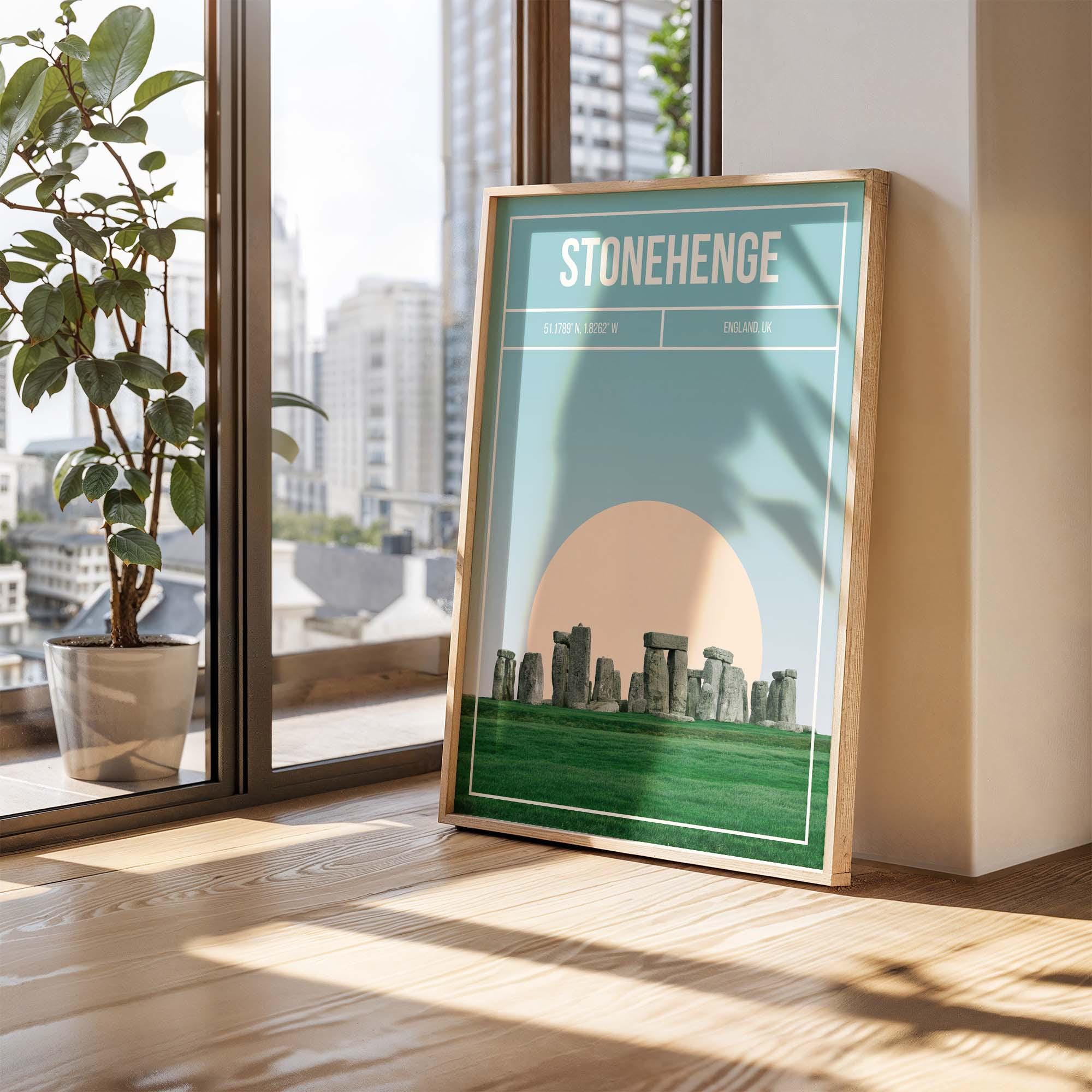 Stonehenge Art Print - Salisbury England Travel Poster - Unique ...