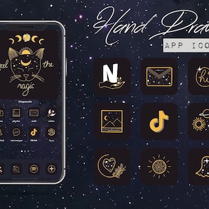 Stars Icons iOS14 Theme UPGRADED | Witchy App Home Screen | Aesthetic Icons Pack | Galaxy Stars Cosmos Theme iPhone Icons Gift 181120