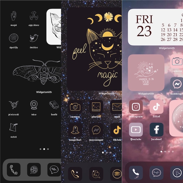 Buy 2 get 1 for free! | iOS14 Mystic Icons Themes | Aesthetic Home Screen App Icons Pack | iPhone Icons Bundle | Gift