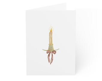 Pack of Ten | Watercolor Candle Illustration Cards | Blank Note Card Stationery