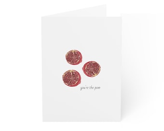 10 Pack | Hand Painted Watercolor Greeting Cards, You're the "Pom"