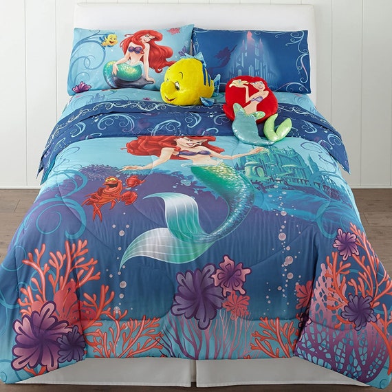 Disney The Little Mermaid Reversible Super Soft Comforter Disney The Little Mermaid Reversible, Little Mermaid Bedding Full Size