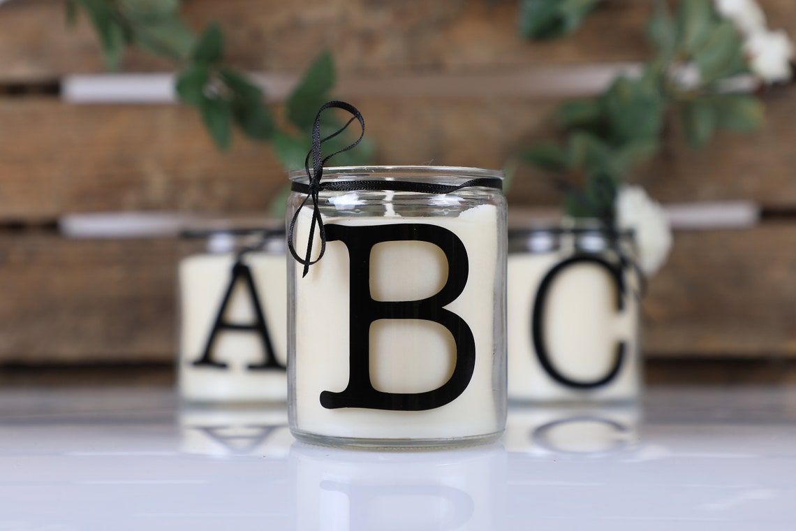 Initial Candle Alphabet Candle Letter Candle Name Candle Etsy