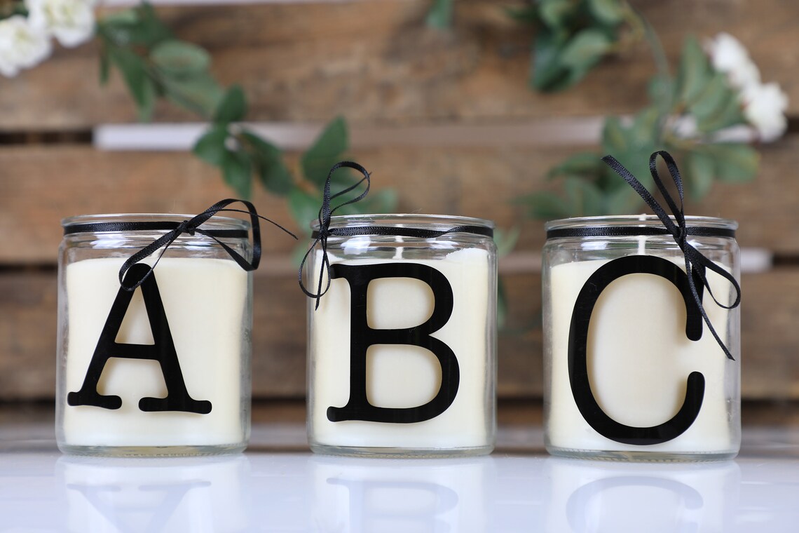 Initial Candle Alphabet Candle Letter Candle Name Candle Etsy