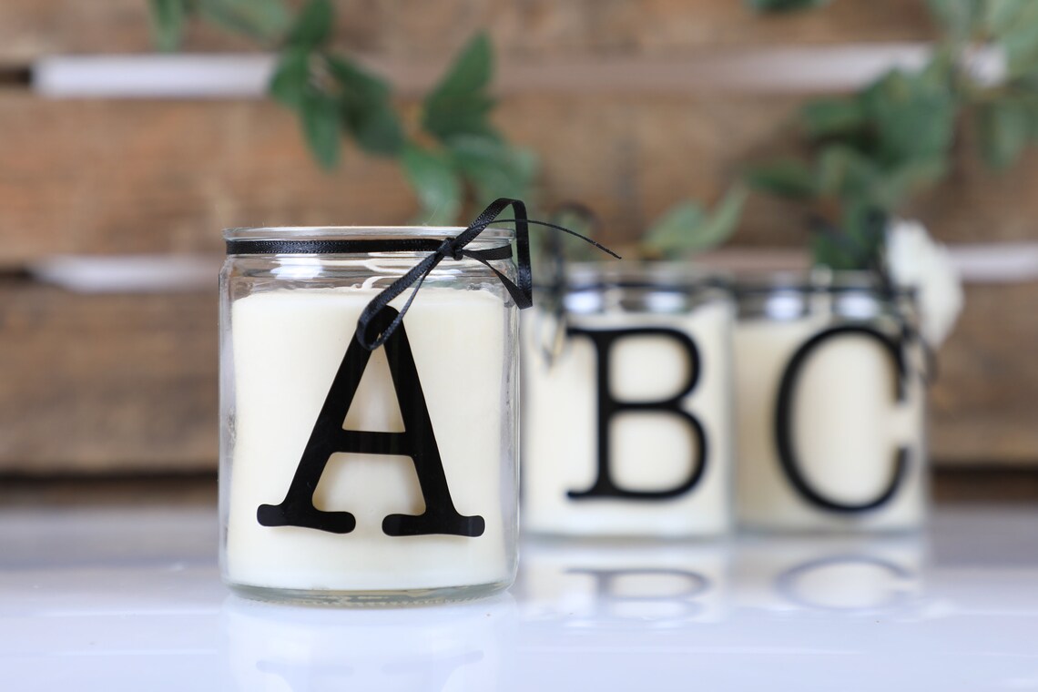 Initial Candle Alphabet Candle Letter Candle Name Candle Etsy