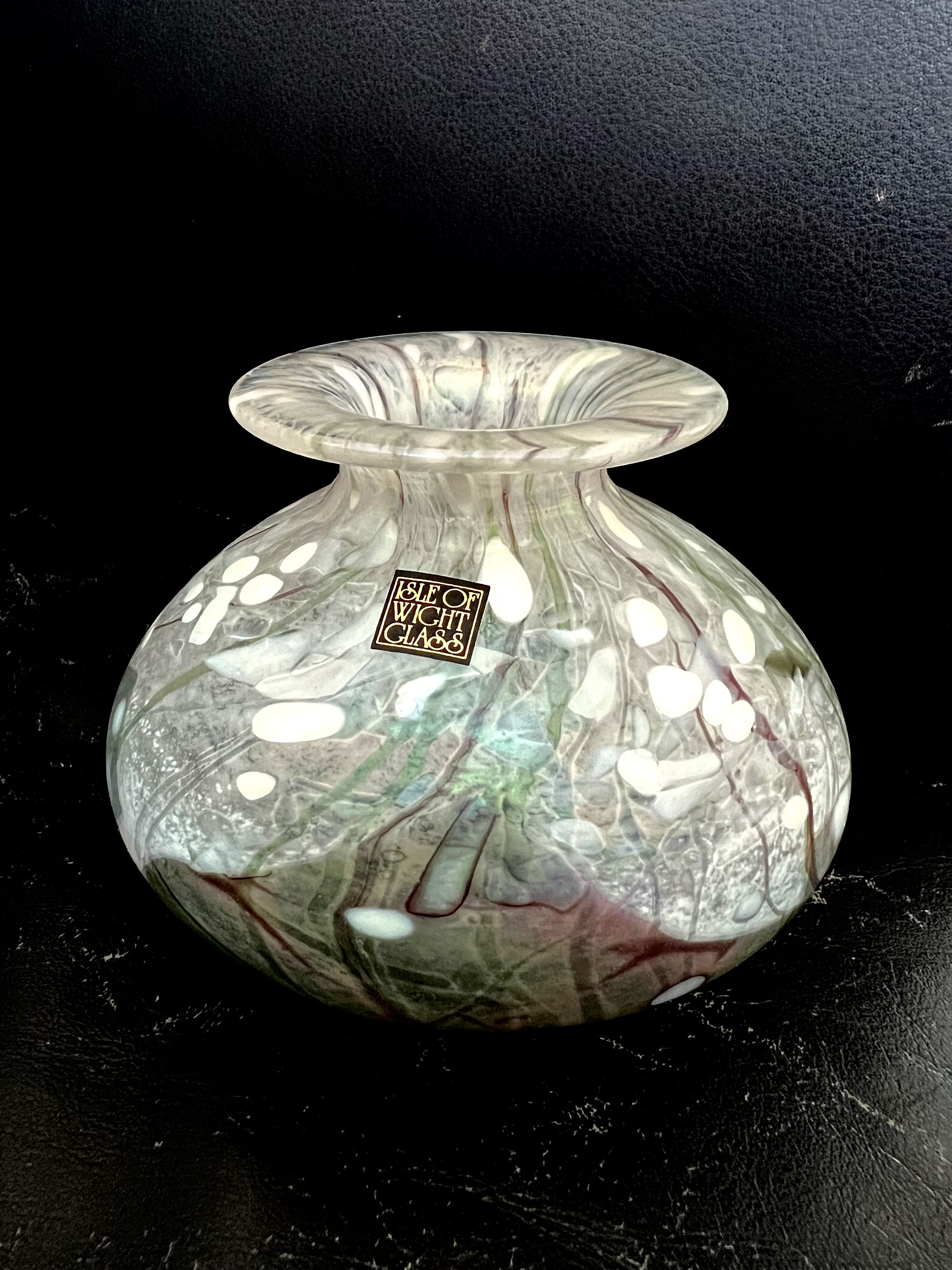 Vintage Isle of Wight Studio Art Glass Vase Flower Garden