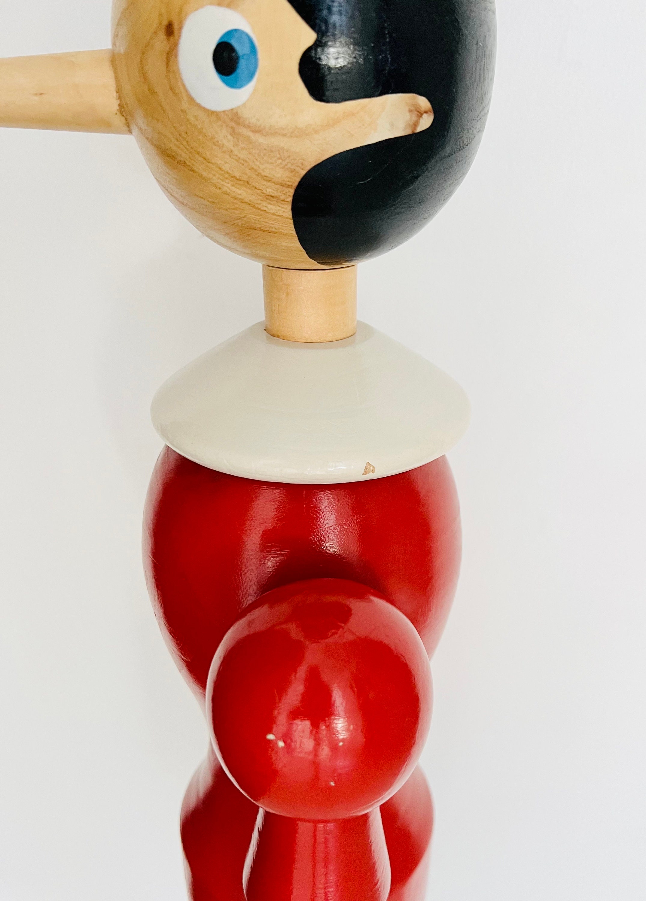 Large Tall Vintage Wooden Pinocchio From Italy, 1960s 100cm 39