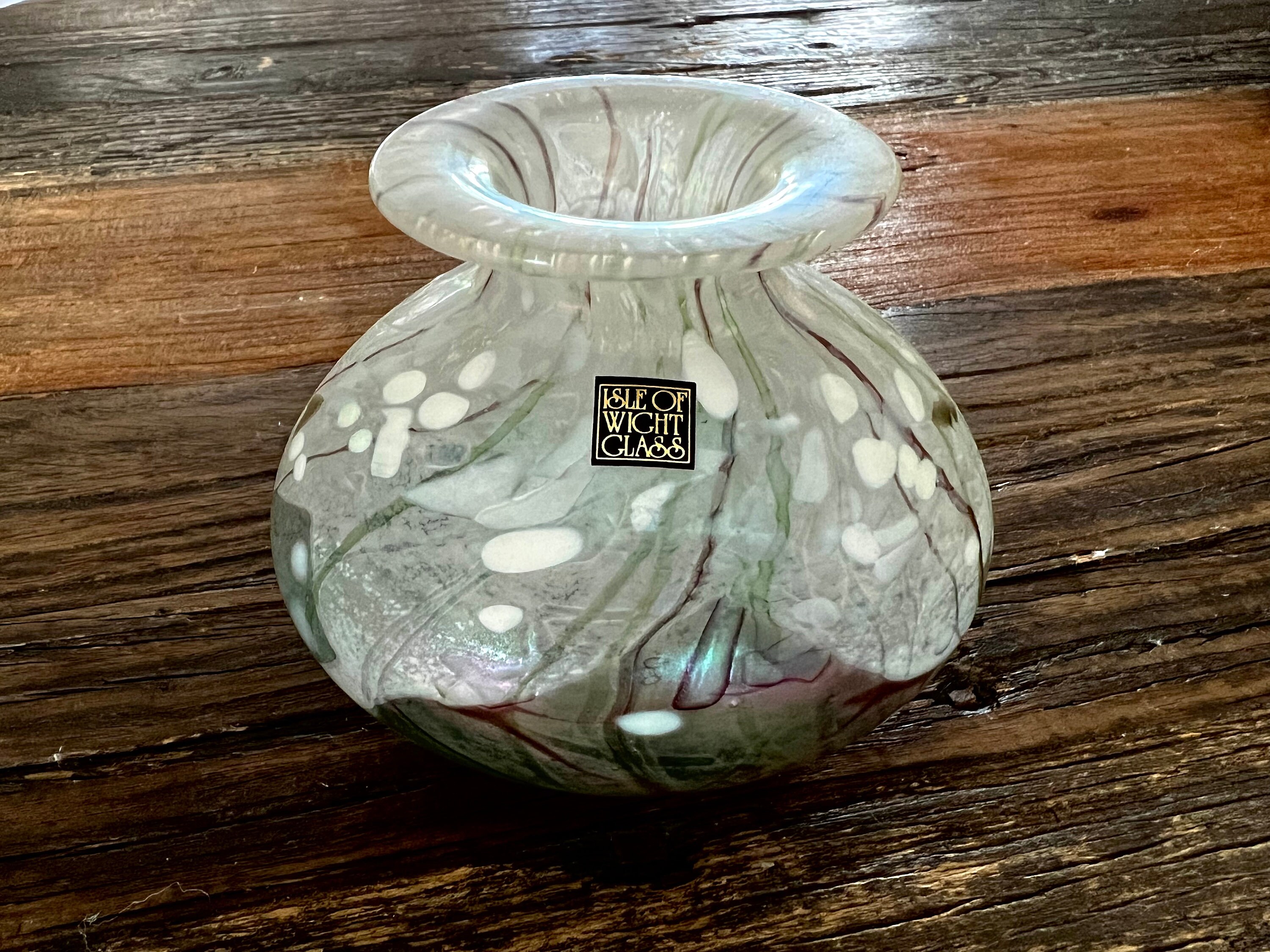 Vintage Isle of Wight Studio Art Glass Vase Flower Garden Designer