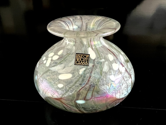 Vintage Isle of Wight Studio Art Glass Vase Flower Garden Designer