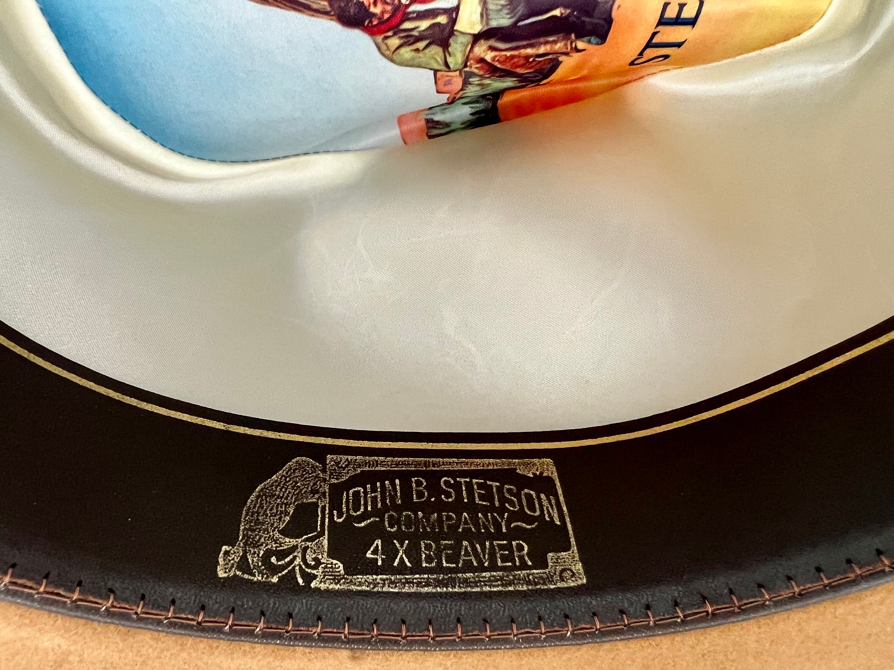 Vintage Stetson 4X Beaver Felt Cowboy Hat in Tan With Vintage Stetson 4X Beaver Felt Cowboy Hat in Tan With