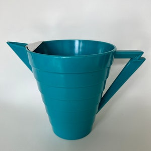 Vintage Larry Laslo for Towle turquoise blue  80s modern Memphis style