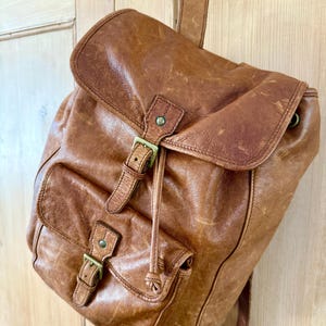 Vintage 80s 90s Polo Sport Ralph Lauren Classic Saddle Brown Leather  Backpack - Etsy