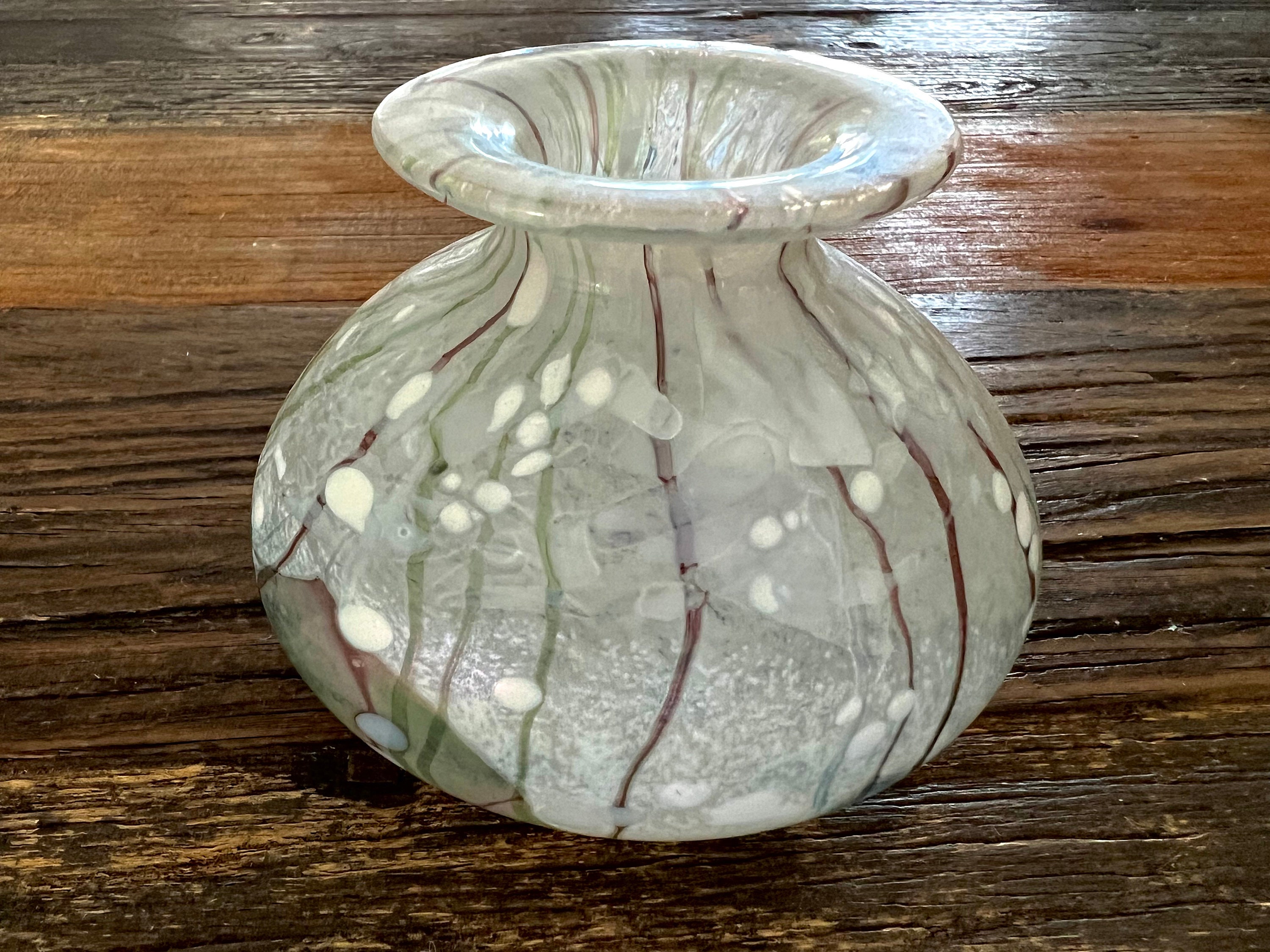 Vintage Isle of Wight Studio Art Glass Vase Flower Garden Designer