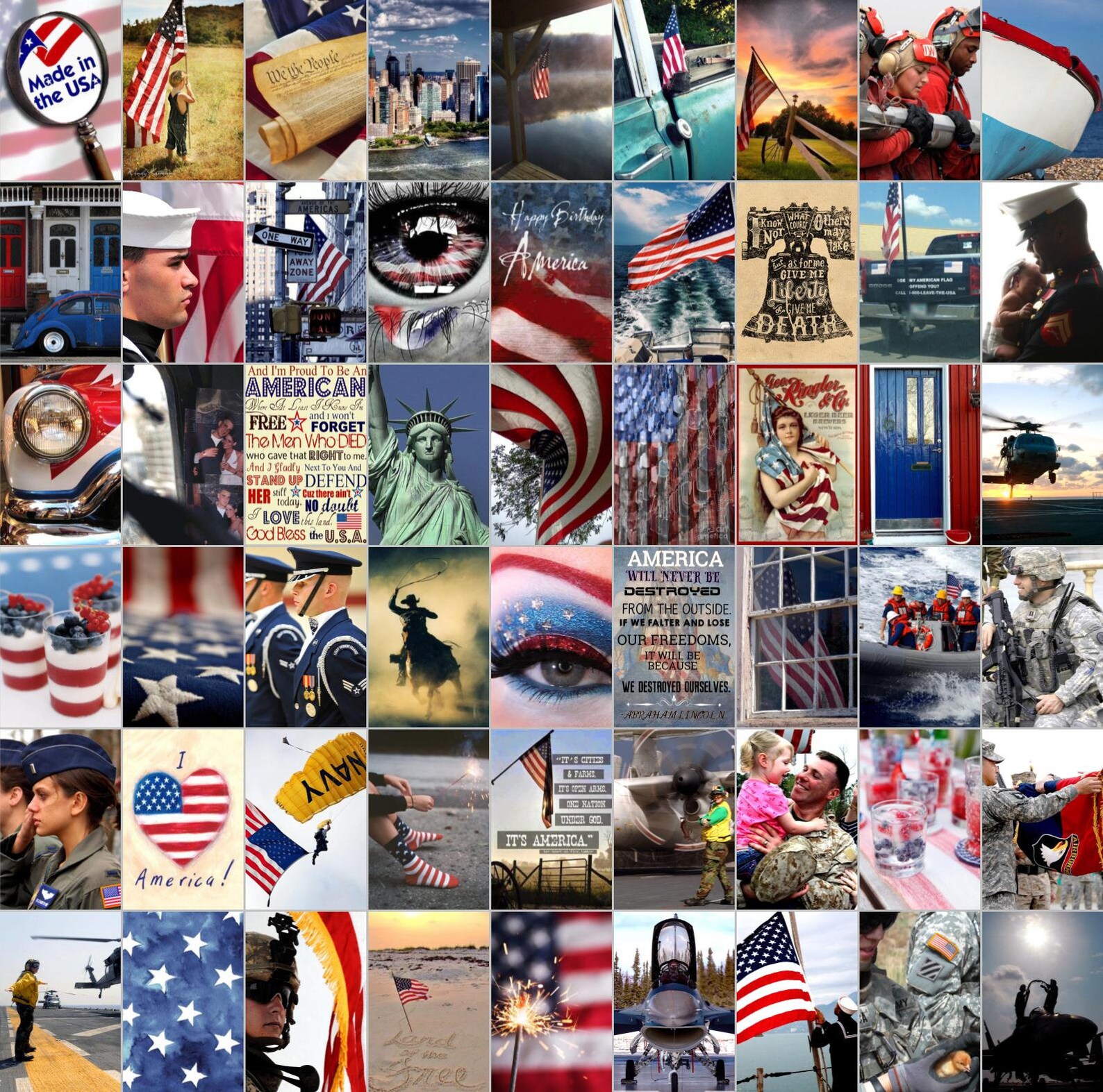 American patriotic wall decor Photo collage kit Room decor Etsy