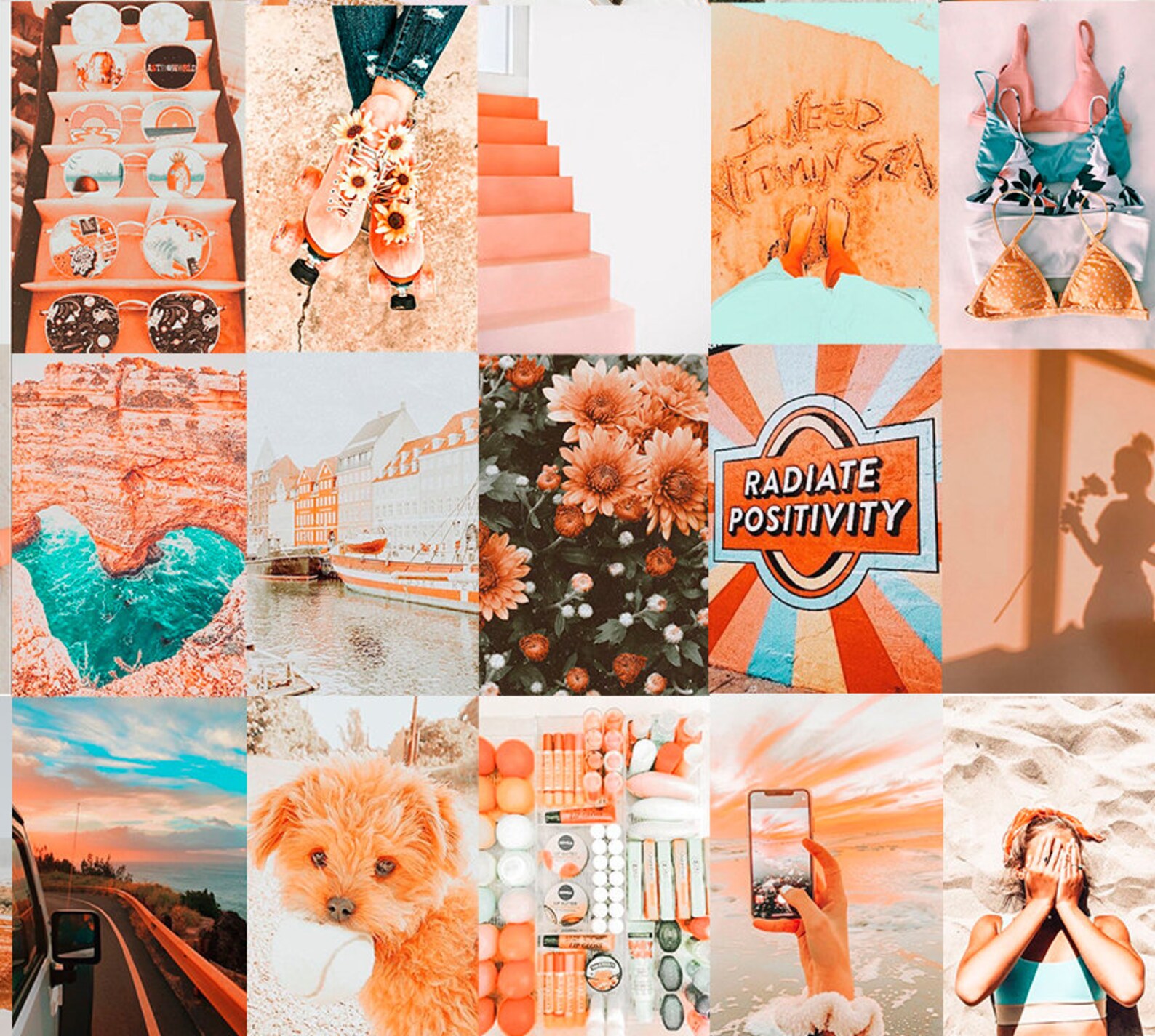 VSCO wall collage kit Trendy collage kit 80 pcs Digital | Etsy