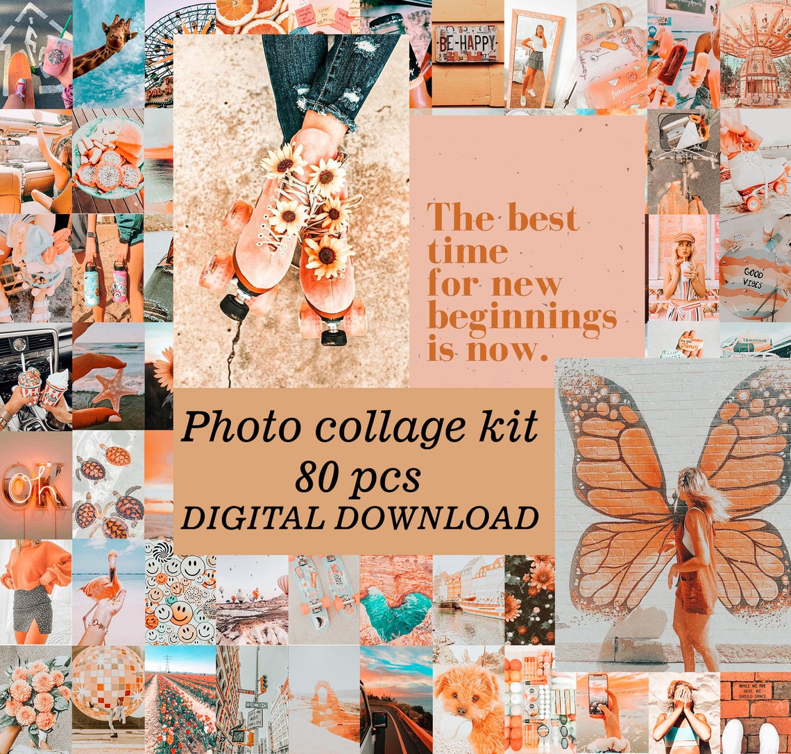 VSCO wall collage kit Trendy collage kit 80 pcs Digital | Etsy