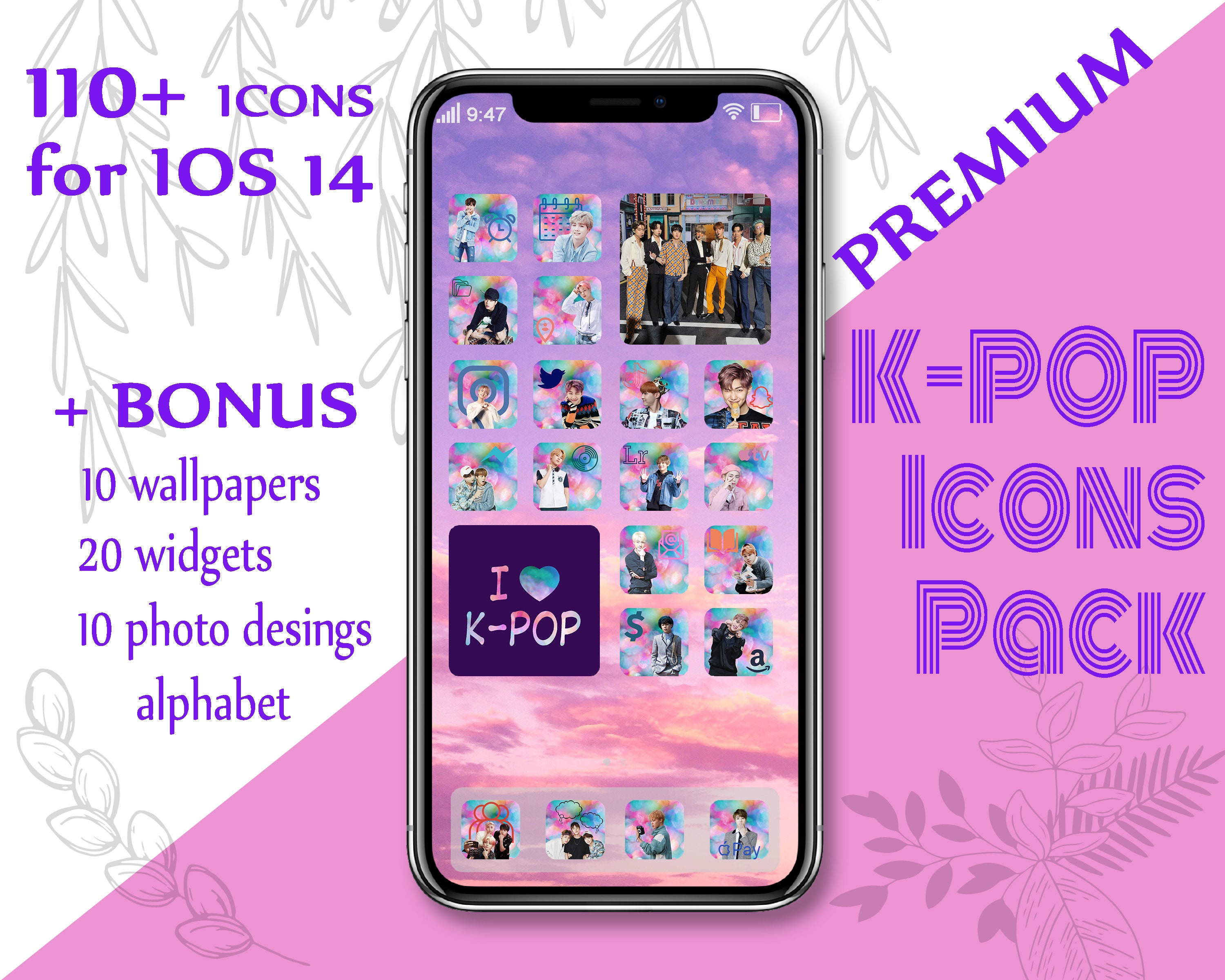 Kpop Photocards App Icons bts ios 14 Icons Etsy