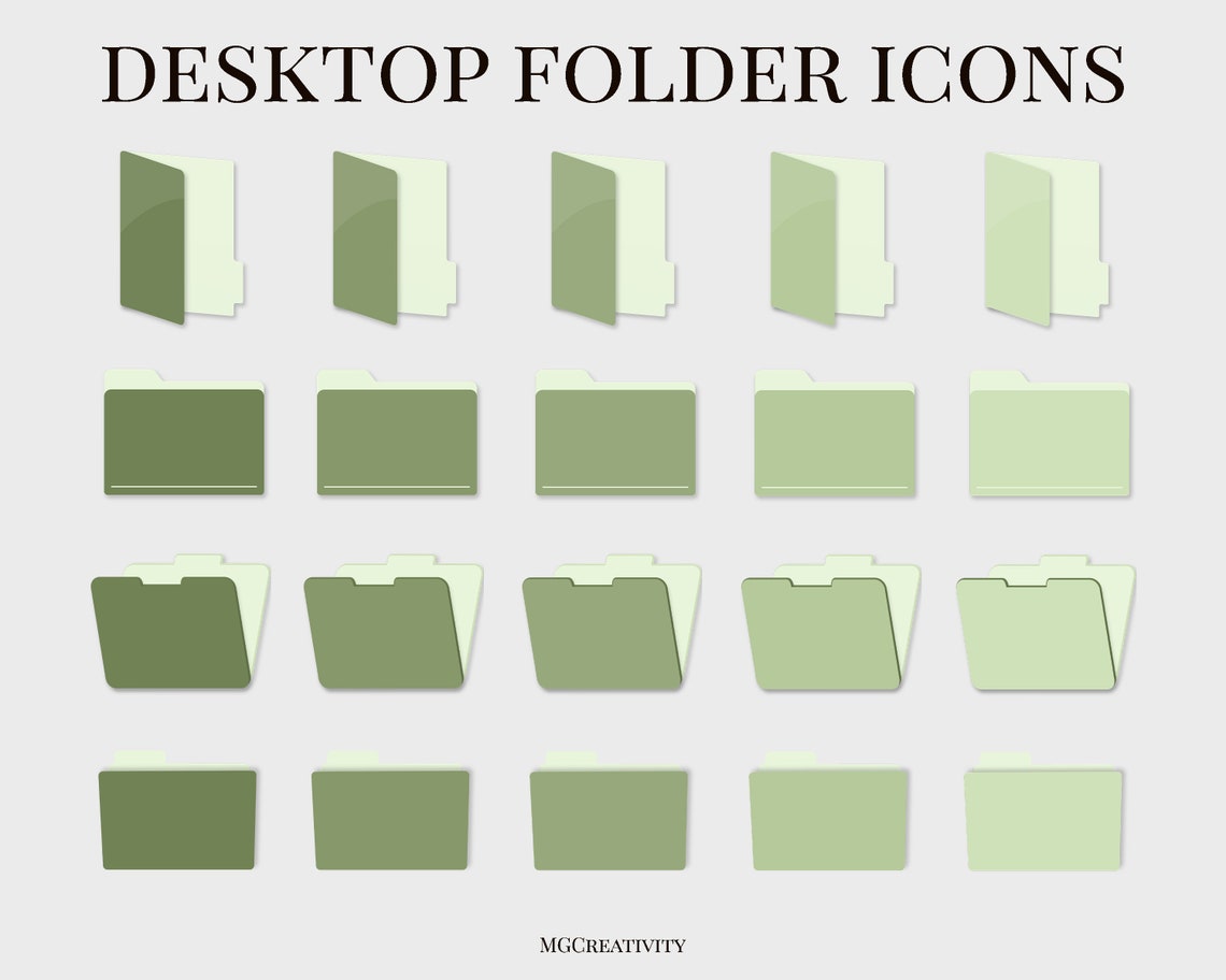 Sage green functional wallpaper organaizer for desktop Folder | Etsy