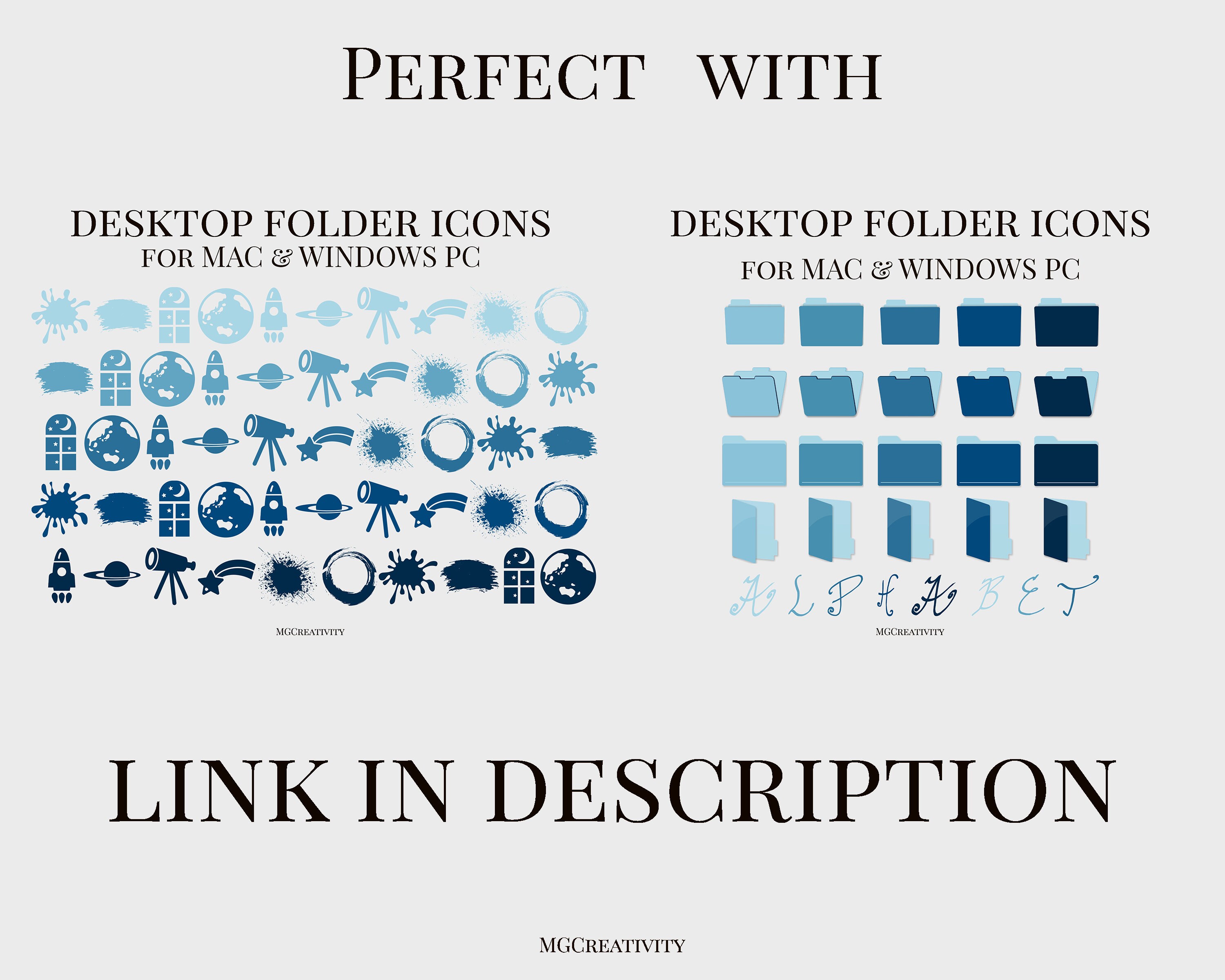 Aesthetic desktop icons for Mac Windows PC DIGITAL DOWNLOAD Etsy